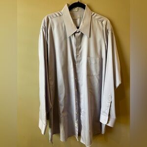 Geoffrey Beene Men Classic-Fit Lavender Wrinkle-Free Dress Shirt 19- 37/38